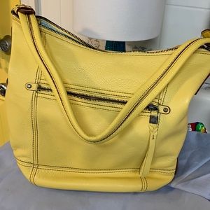 Sak sequoia leather hobo bag. Color is buttercup.